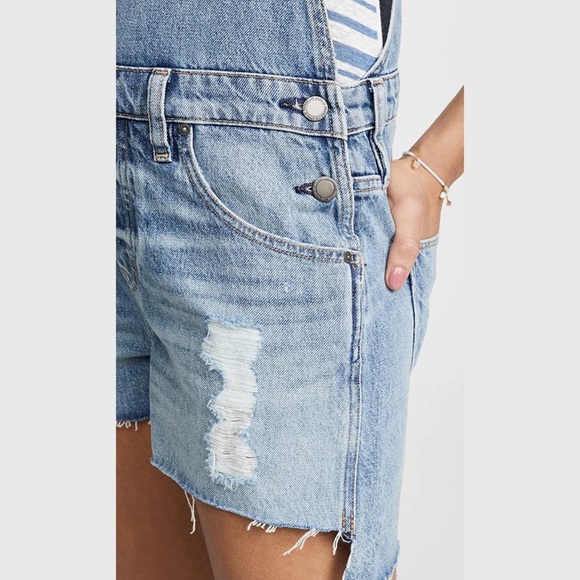 NWT Hudson Los Angeles Sloane Shortall Denim Overalls in Renewal Blue MSRP$245 - Picture 5 of 13